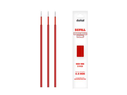 Immagine di Refill per penne cancellabili con tappo set 3 pezzi Rosso