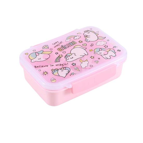Immagine di Lunch Box Kids UNICORN con posate