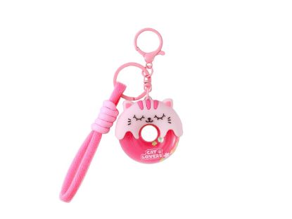 Immagine di portachiave Donuts Gatto Rosa