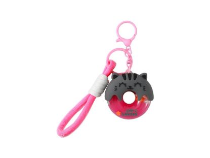 Immagine di portachiave donuts gatto grigio