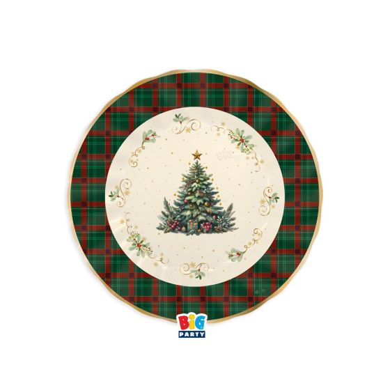 Immagine di Piatti cm20 Tartan Christmas 6 pezzi