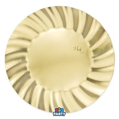 Immagine di Piatti cm30 Wavy Oro Metal 6 pezzi
