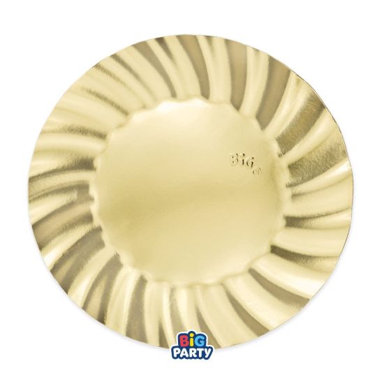 Immagine di Piatti cm25 Wavy Oro Metal 6 pezzi