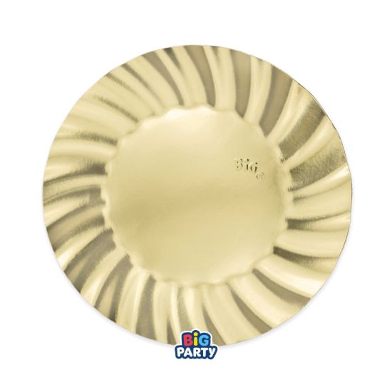 Immagine di Piatti cm20 Wavy Oro Metal 6 pezzi