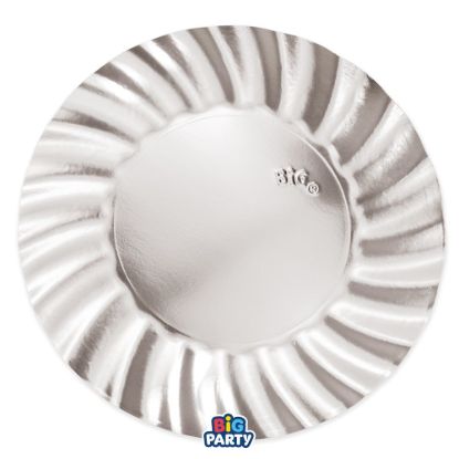 Immagine di Piatti cm30 Wavy Argento Metal 6 pezzi