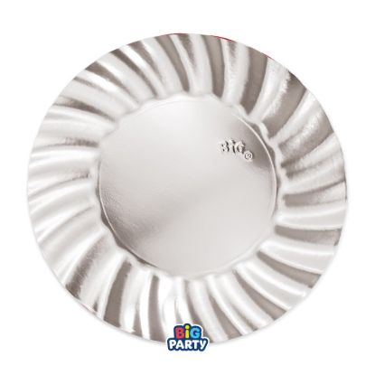 Immagine di Piatti cm25 Wavy Argento Metal 6 pezzi