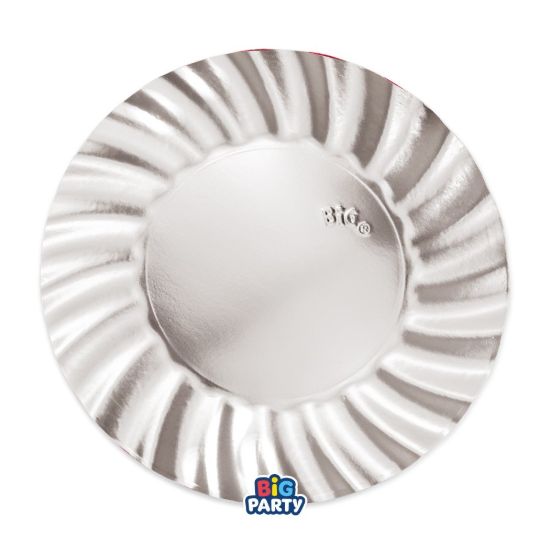 Immagine di Piatti cm25 Wavy Argento Metal 6 pezzi