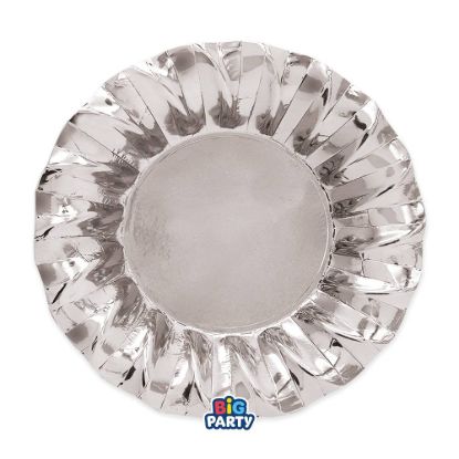 Immagine di Piatti Fondi cm24 Wavy Argento Metal 6 pezzi