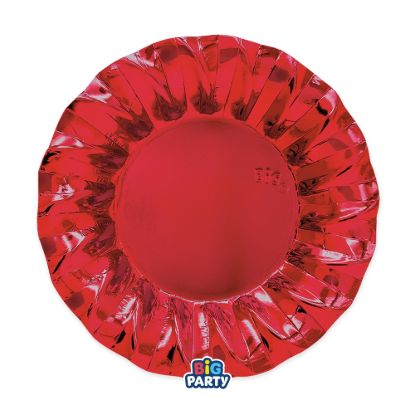 Immagine di Piatti Fondi cm24 Wavy Rosso Metal 6 pezzi